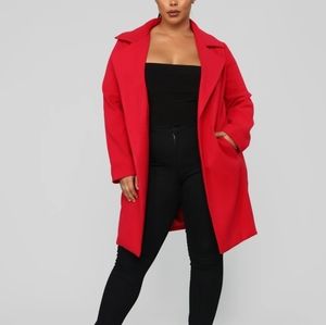 Women's Red trench coat size 1x